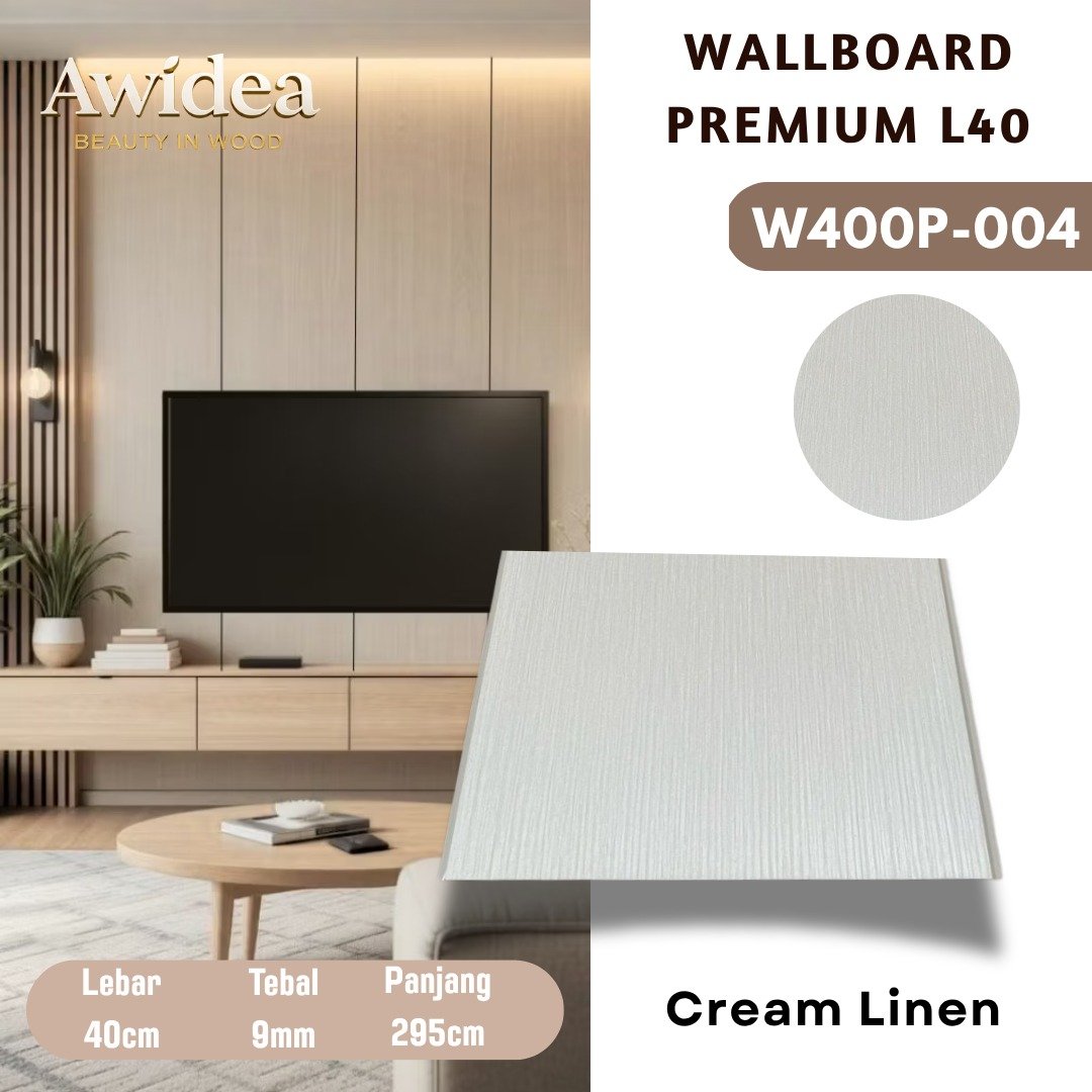Wallboard AWIDEA Cream Linen kode W400P-004