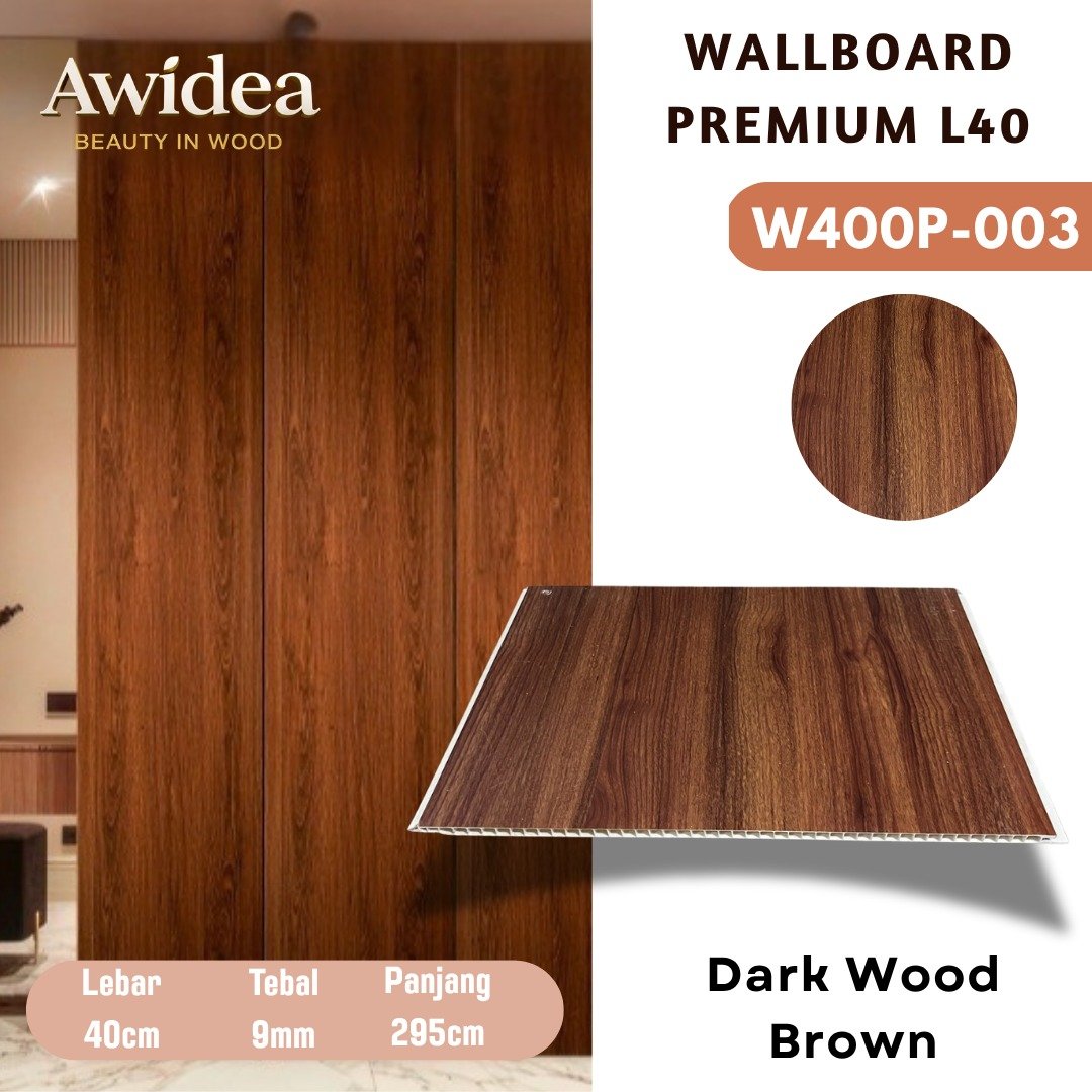 Wallboard AWIDEA Dark Wood Brown kode W400P-003